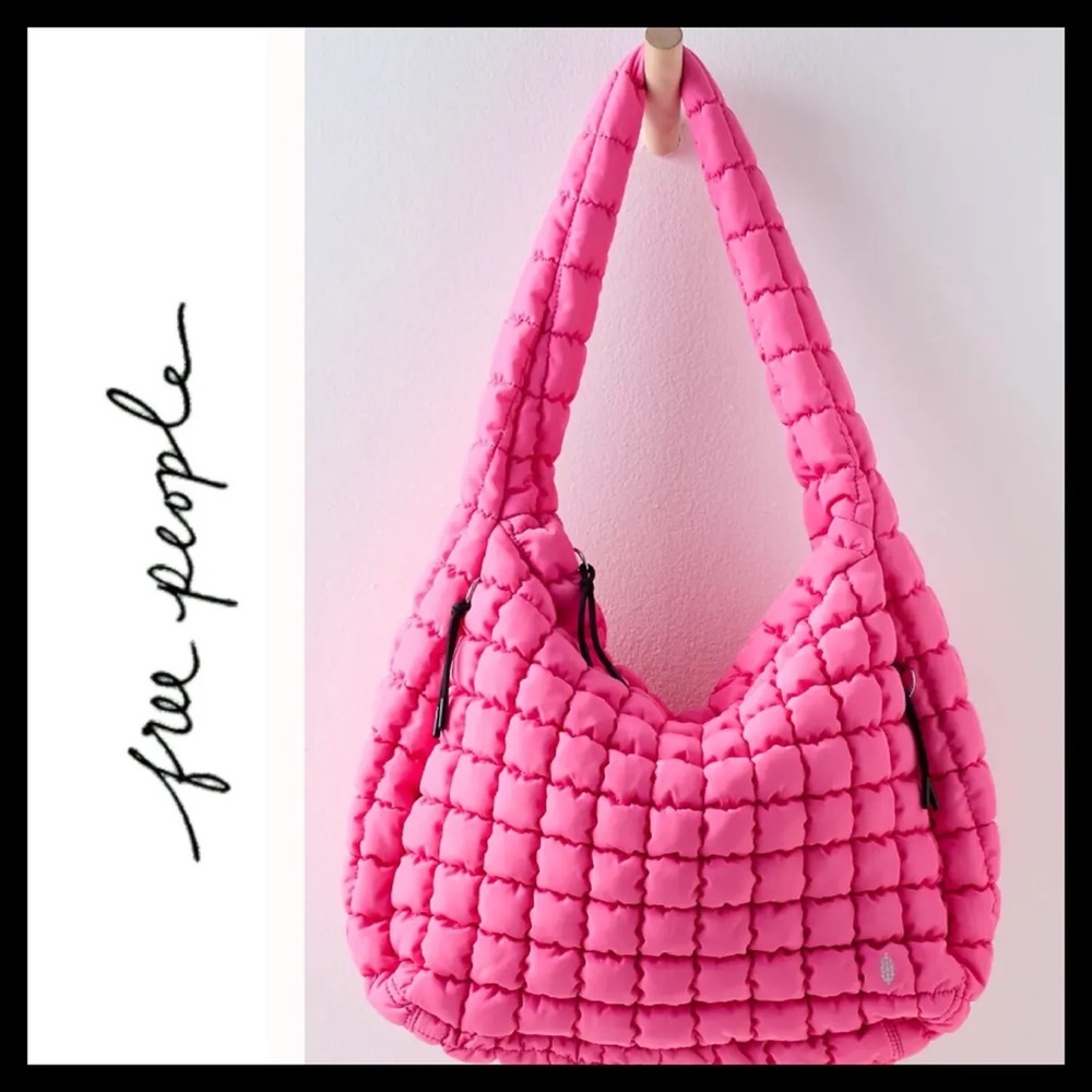 Free People Quilted Carryall - Bubblegum Pink